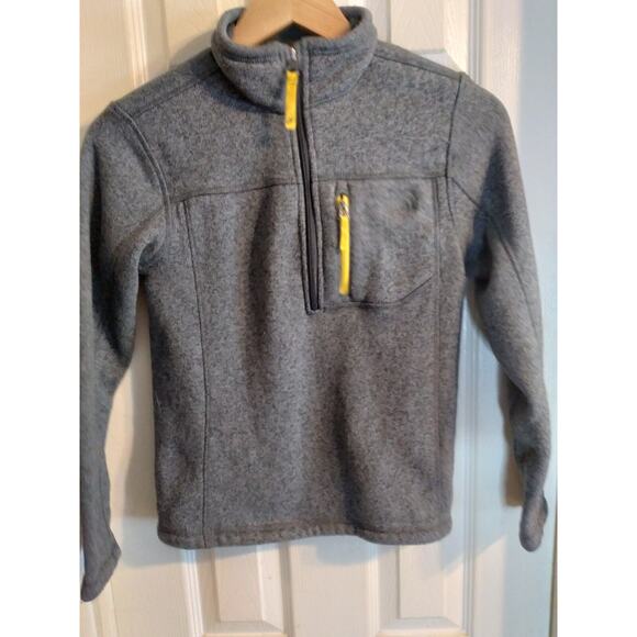 The North Face Sweater Youth Boys Large 1/4 Zip Long Sleeve Pullover Gray - Picture 1 of 8